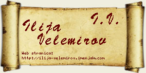 Ilija Velemirov vizit kartica